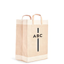 Market Bag in Natural with Black Monogram