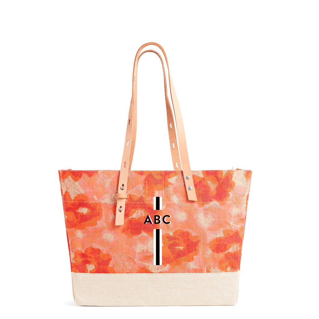 Shoulder Market Bag in Bloom by Liesel Plambeck with Monogram