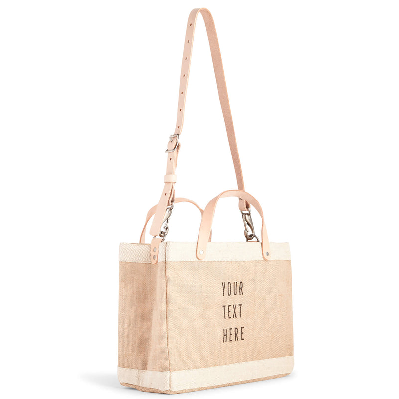 Petite Market Bag in Natural with Strap