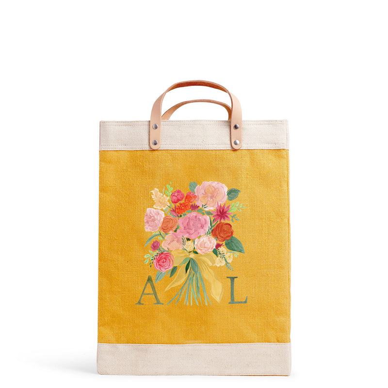 Market Bag in Gold Bouquet by Amy Logsdon