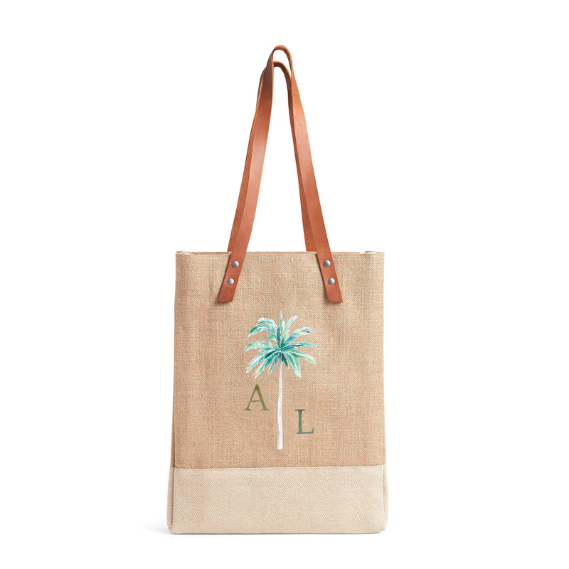 Wine Tote in Natural Palm Tree by Amy Logsdon