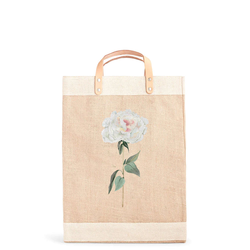Market Bag in Natural Peony by Amy Logsdon