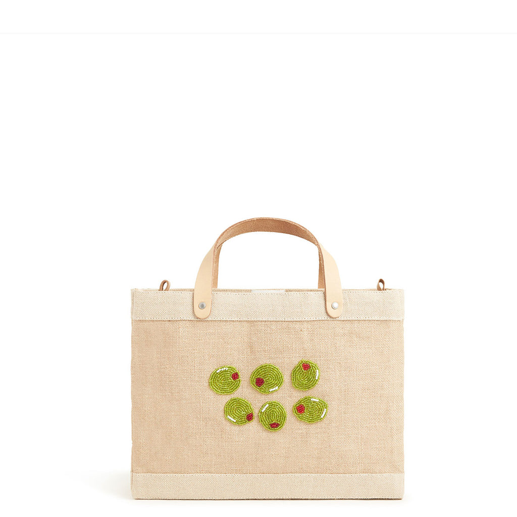 Petite Market Bag with Beaded Olives