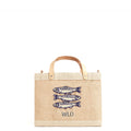 Petite Market Bag with hand-beaded glass sardines by Apolis