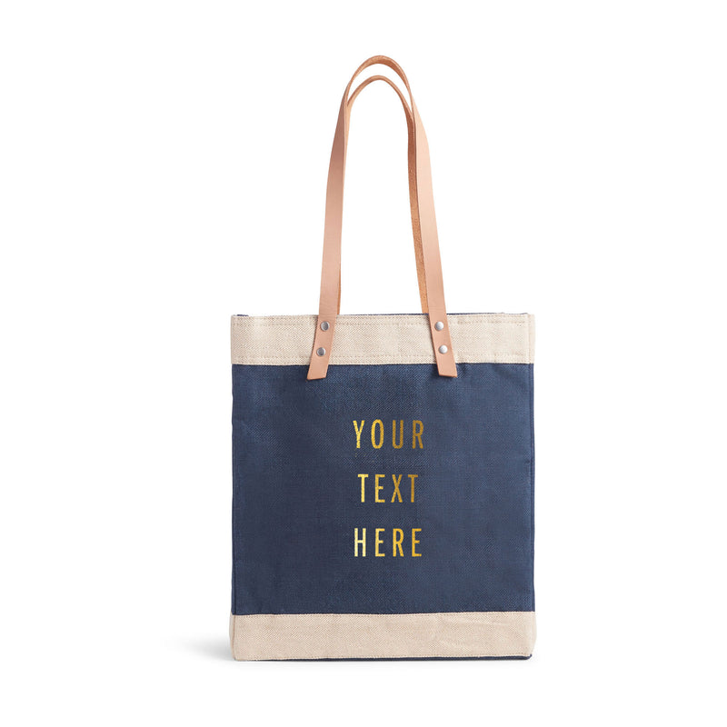 Market Bag in Navy Gold Foil