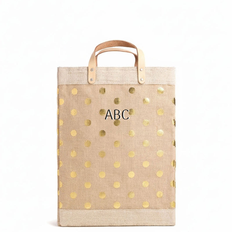 Market Bag in Gold Polka Dot Shadow Monogram