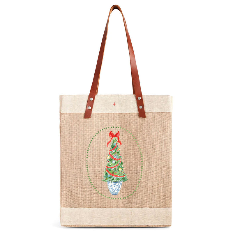 Market Tote in Natural Holiday by Amy Logsdon