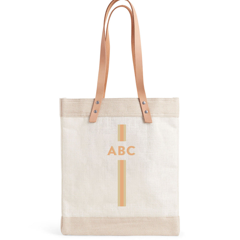 description_Custom Print on front of the bag is a warm beige