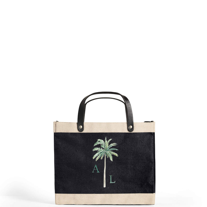 Petite Market Bag in Black Palm Tree by Amy Logsdon