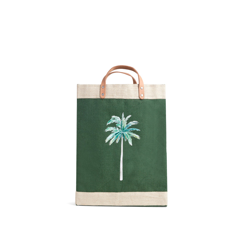 Market Bag in Field Green Palm Tree by Amy Logsdon