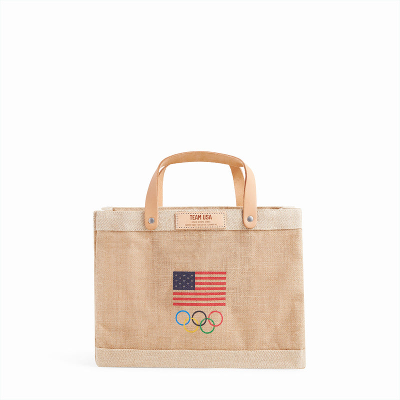 Petite Market Bag in Natural for Team USA "Red, White, and Blue"
