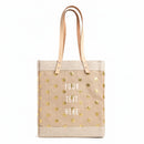 Market Tote in Gold Polka Dot