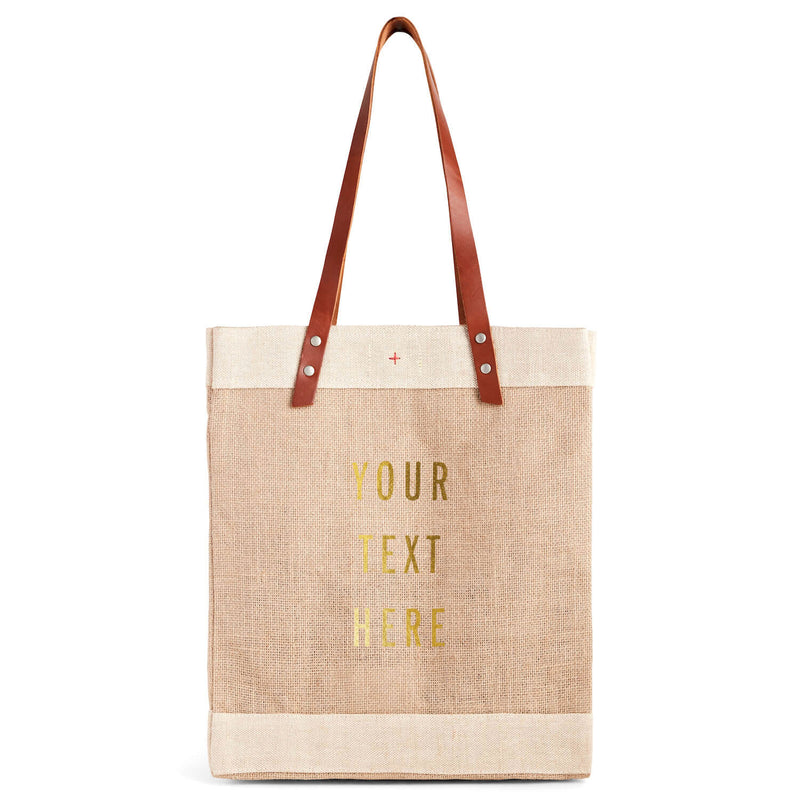 Market Tote in Natural Gold Foil