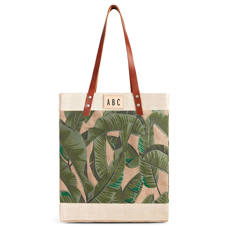 Embroidered Palm Leaf Market Tote