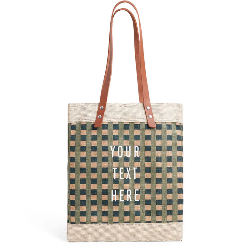 Market Tote in Green Gingham