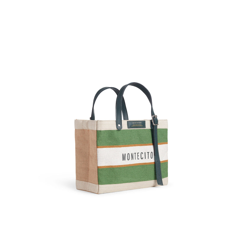 Petite Market Bag in Court Green Chenille with Adjustable Handle