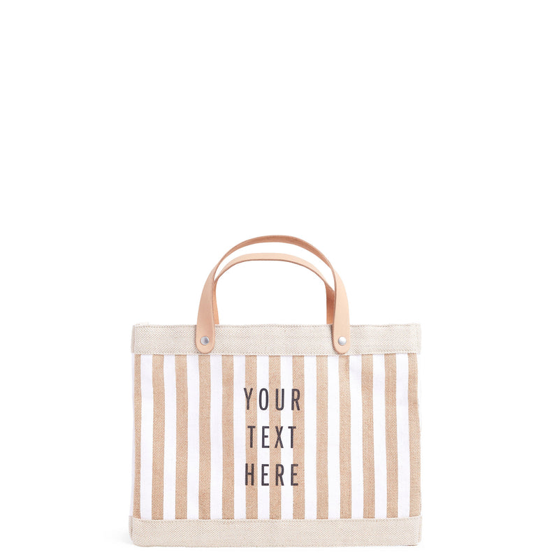 Petite Market Bag in White Stripe