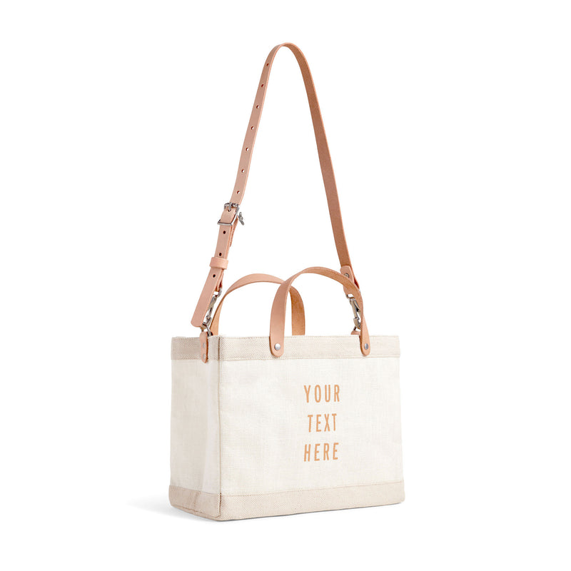 Petite Market Bag in White with Strap