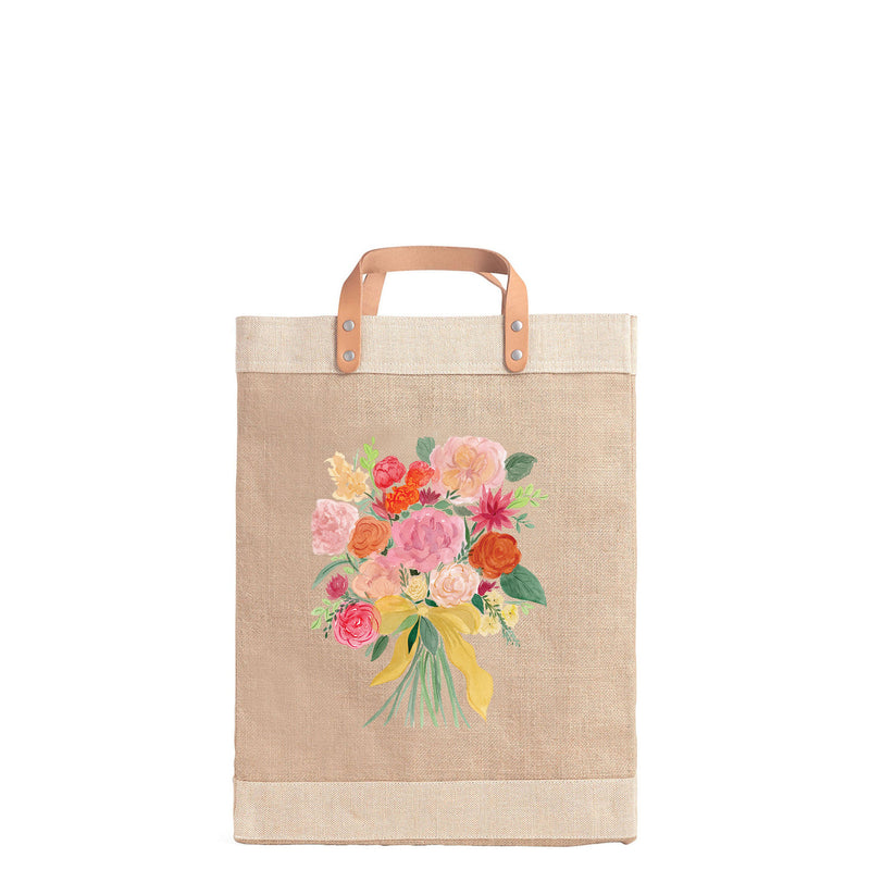 Market Bag in Natural Bouquet by Amy Logsdon