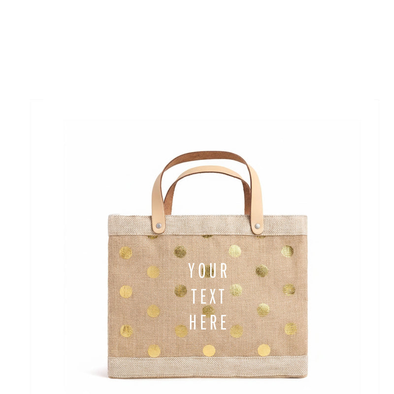 Petite Market Bag in Gold Polka Dot