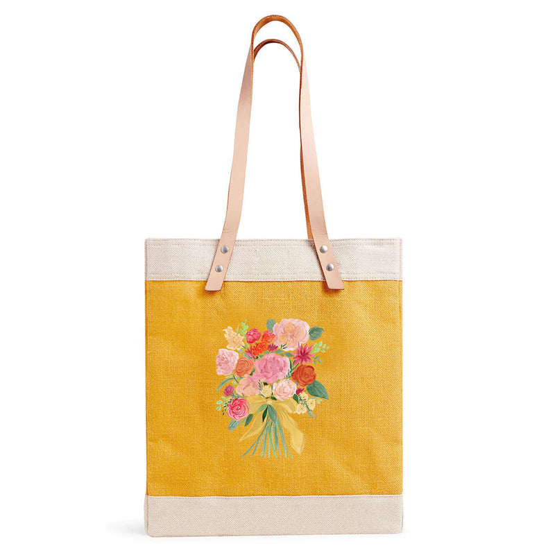 Market Tote in Gold Bouquet by Amy Logsdon