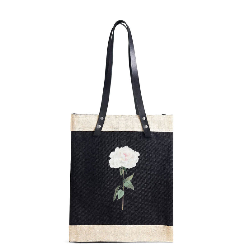 Market Tote in Black Peony by Amy Logsdon