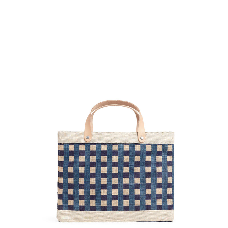 Petite Market Bag in Navy Gingham