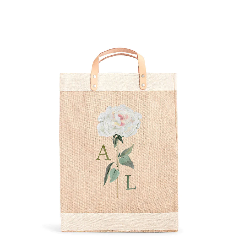 Market Bag in Natural Peony by Amy Logsdon
