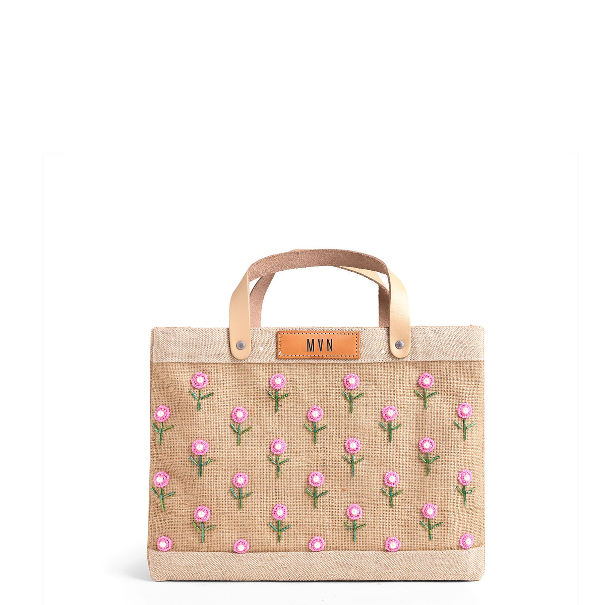 Petite Market Bag with Beaded Flowers | Ships Nov. 15
