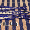 Limited Petite Market Bag in Navy Stripe with Beaded Sardines | Ships July 15