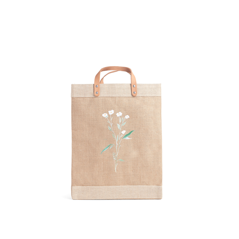 Market Bag in Natural Wildflower by Amy Logsdon