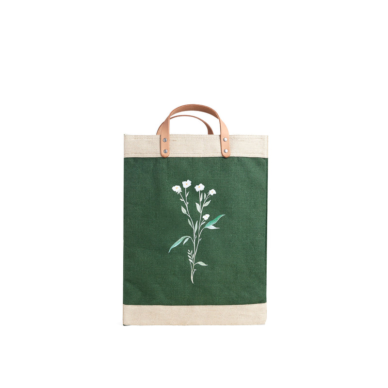 Market Bag in Field Green Wildflower by Amy Logsdon