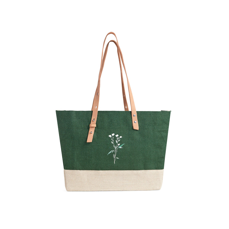 Shoulder Market Bag in Field Green Wildflower by Amy Logsdon