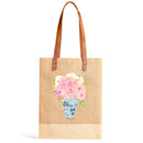 Wine Tote in Natural Bouquet with Porcelain Vase by Amy Logsdon