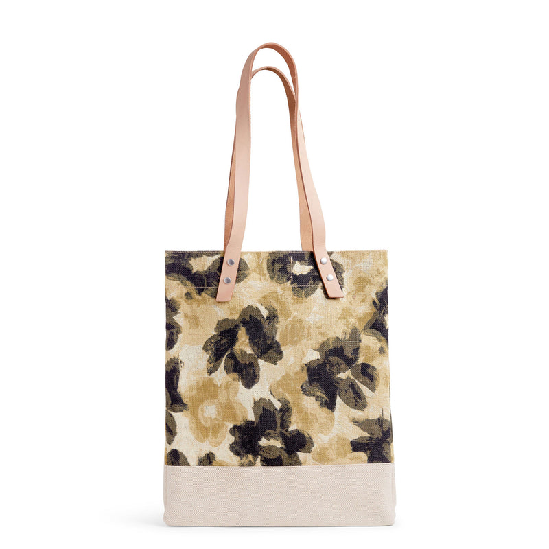 Wine Tote in Khaki Bloom by Liesel Plambeck