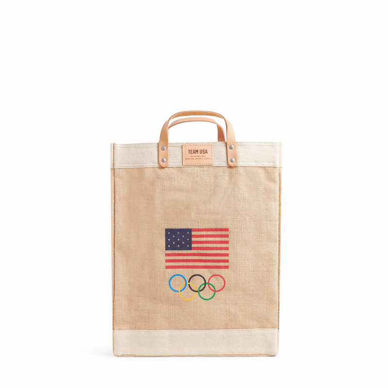 Market Bag in Natural for Team USA "Red, White, and Blue"