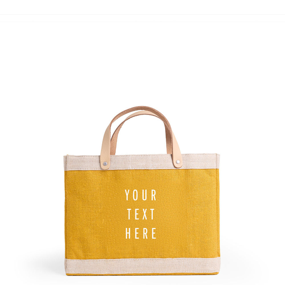 Petite Market Bag in Carrot: corrected customizable front preview