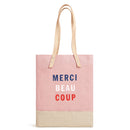 Wine Tote in Blush for Clare V. “Merci Beau Coup”