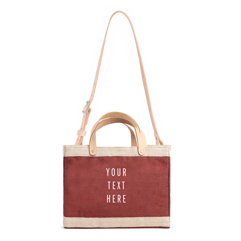 Petite Market Bag in Cranberry with Strap