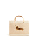 Petite Market Bag in Natural Dachshund