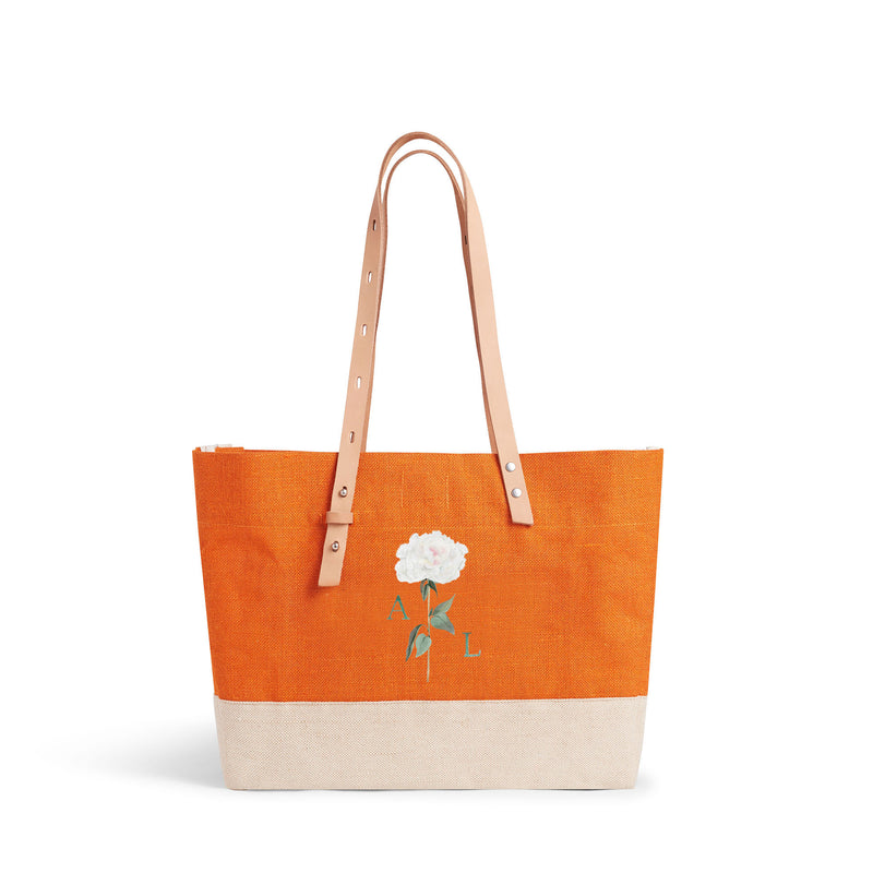 Shoulder Market Bag in Citrus Peony by Amy Logsdon