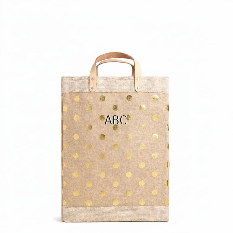 Market Bag in Gold Polka Dot Shadow Monogram