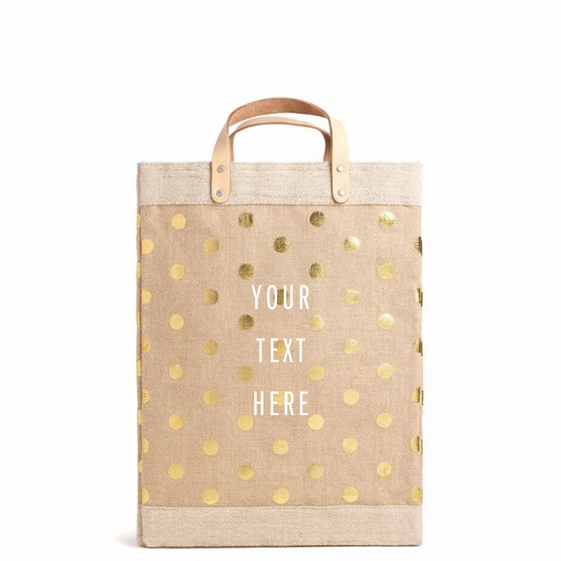 Market Bag in Gold Polka Dot