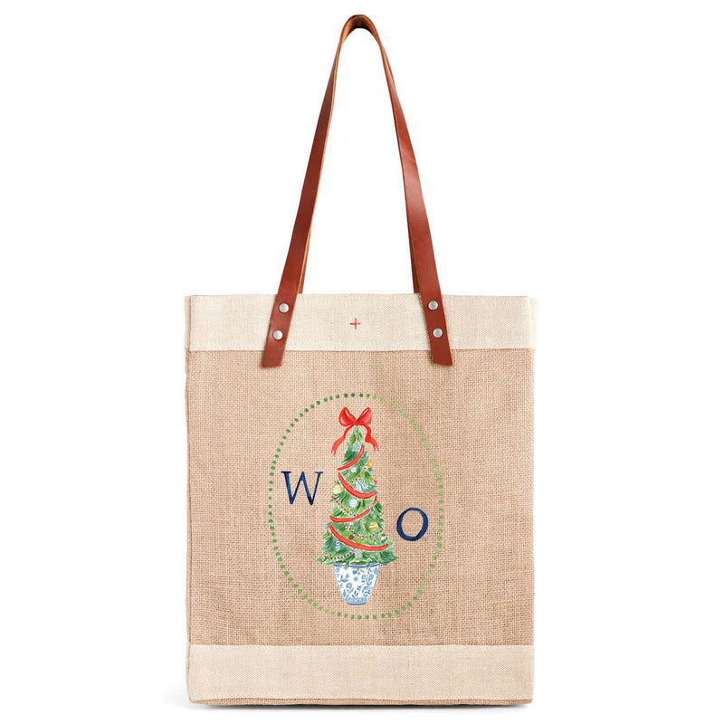 Market Tote in Natural Holiday by Amy Logsdon