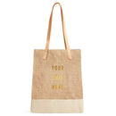 Wine Tote in Natural Gold Foil
