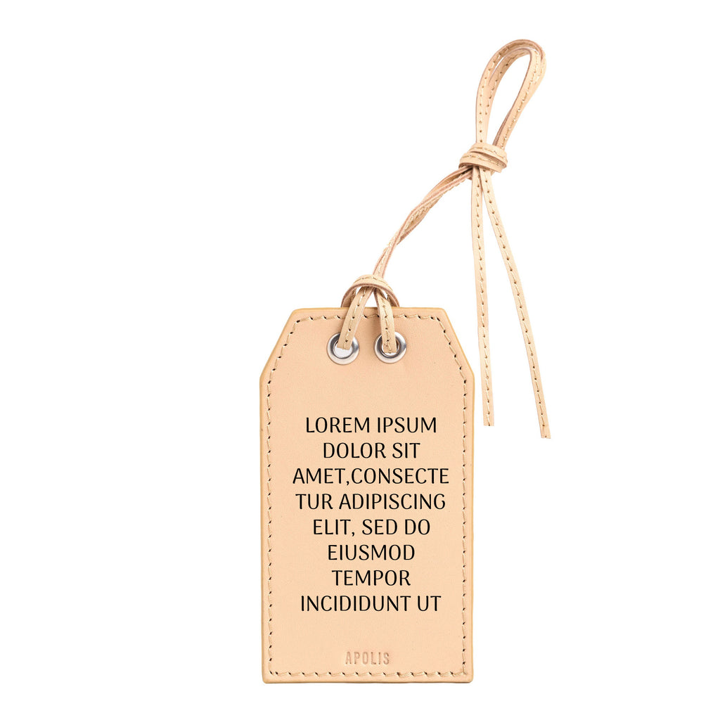 Personalized Leather Gift Tag Note in Natural