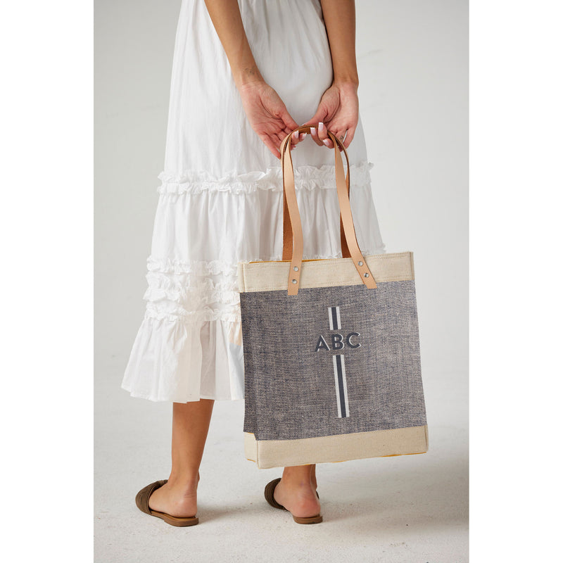 Market Tote in Chambray with Monogram