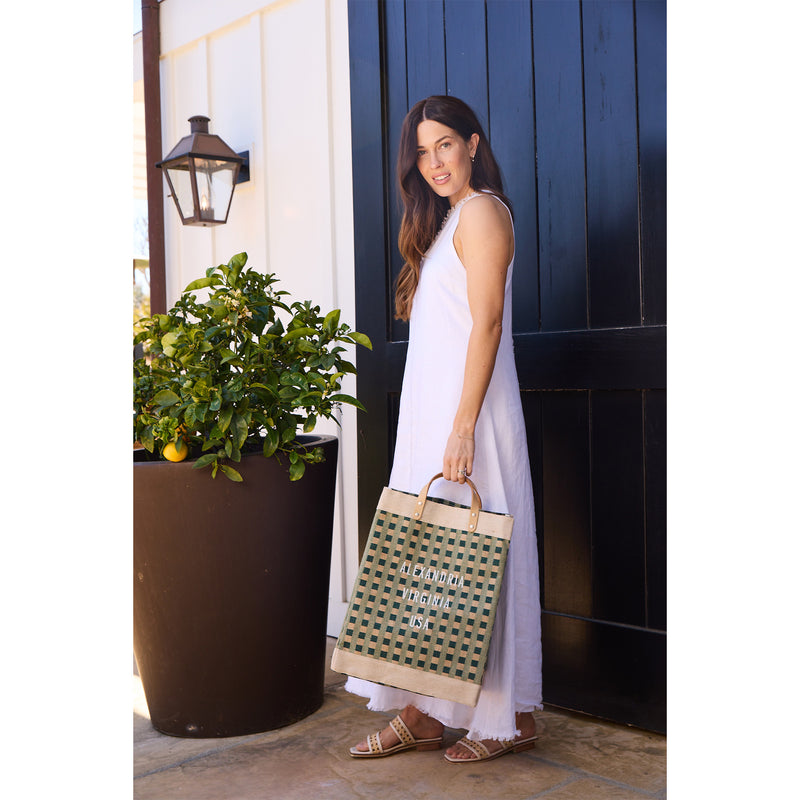 Market Bag in Green Gingham