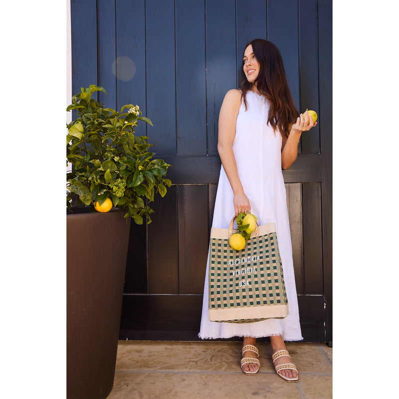 Market Bag in Green Gingham