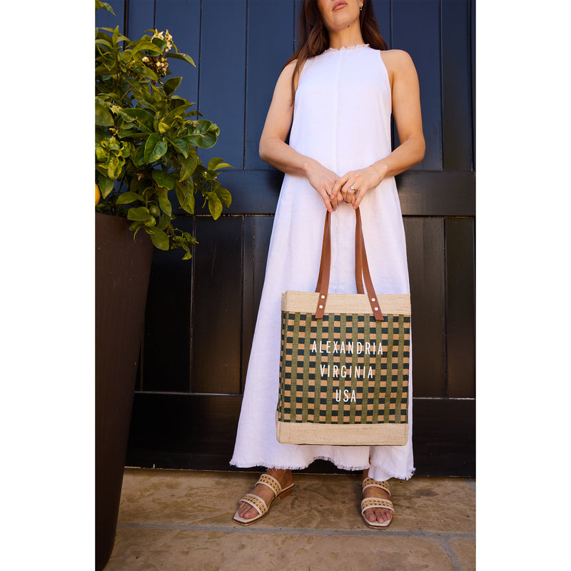 Market Tote in Green Gingham